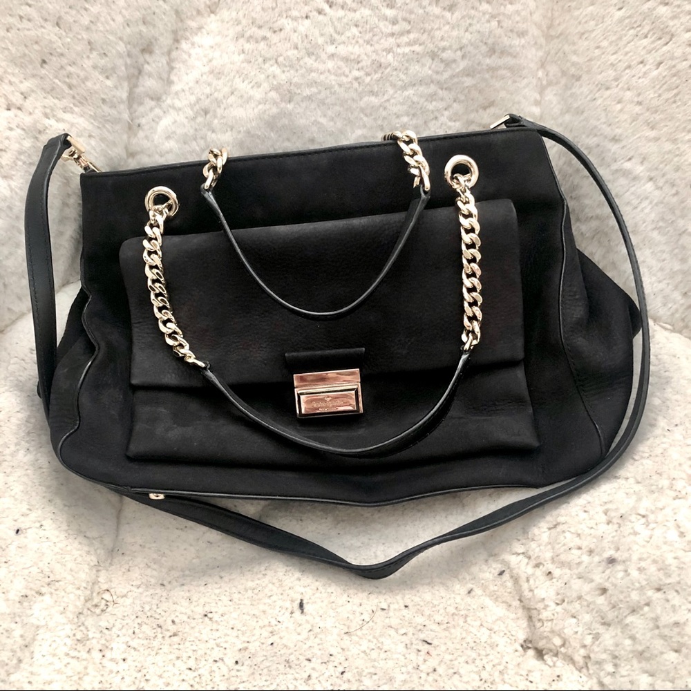 Kate Spade Suede/Leather Shoulder Bag Black